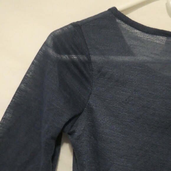 XHILARATION | xs - extra small | Navy Blue 3/4 Sleeve Top with Anchor Design - Picture 11 of 16